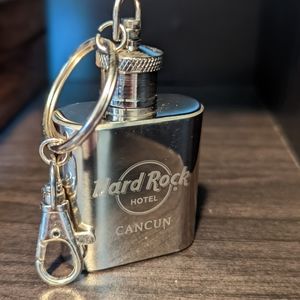Hard Rock flask keychain